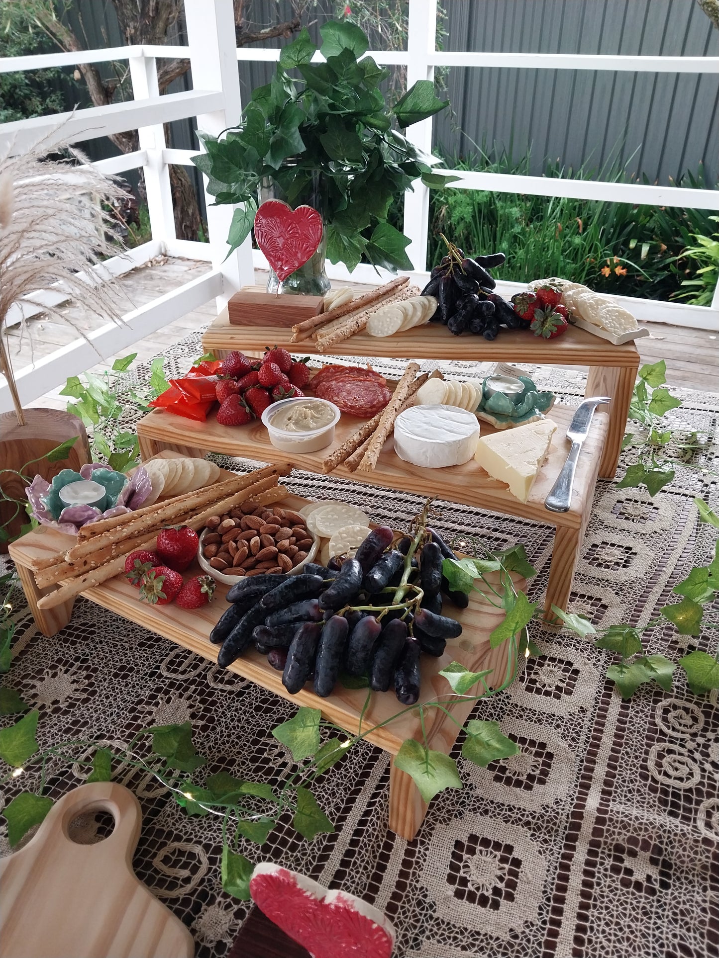 Wooden Three-Tier Stackable Cheese Board