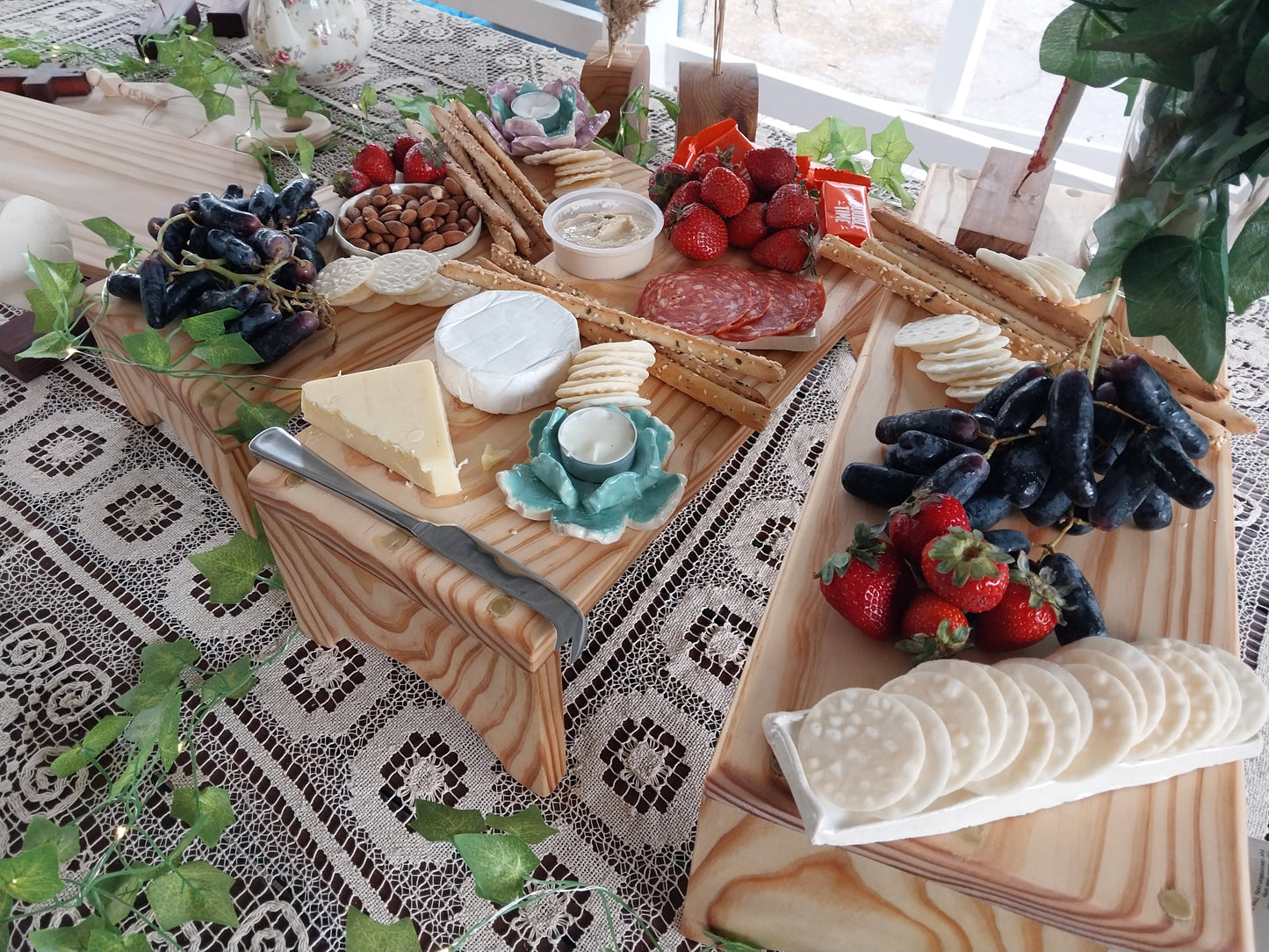 Wooden Three-Tier Stackable Cheese Board