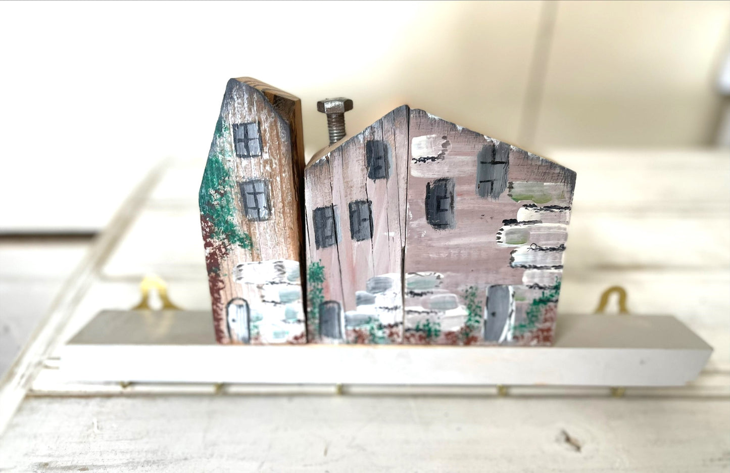 Hand painted Vintage Village Wall-Mounted Key Holder