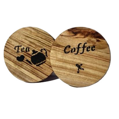 Rustic Wooden Tea & Coffee Coaster Set