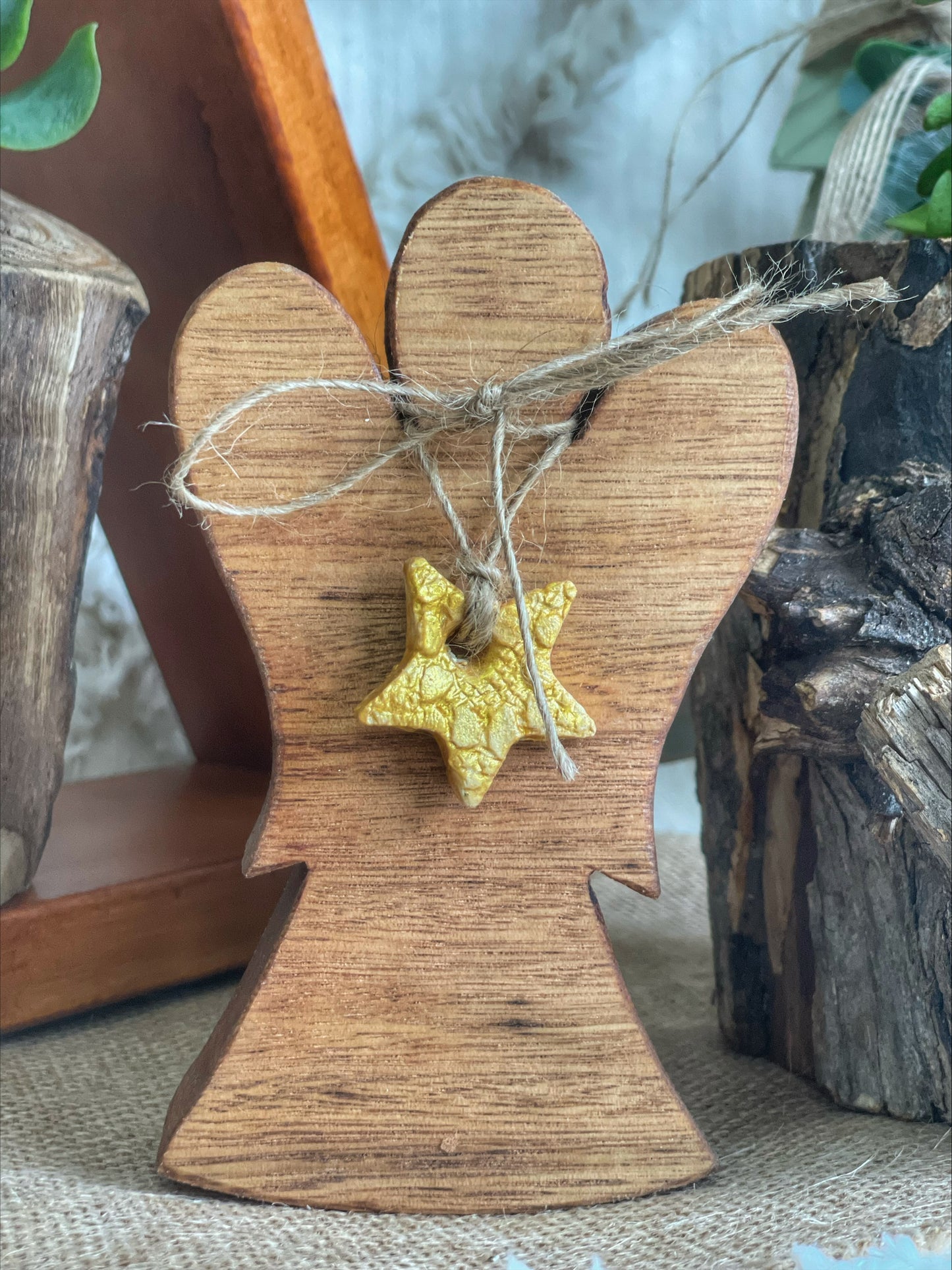 Christmas Decoration – Christmas Angel with clay star