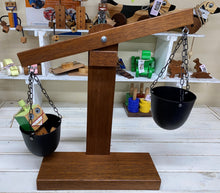 Load image into Gallery viewer, Kids Wooden Scales with plastic flower pot buckets
