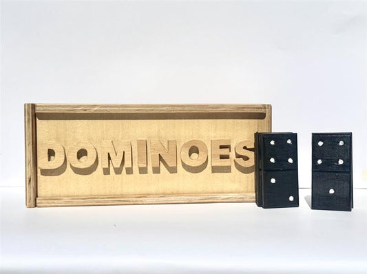 Handcrafted Wooden Domino Set with Storage Case